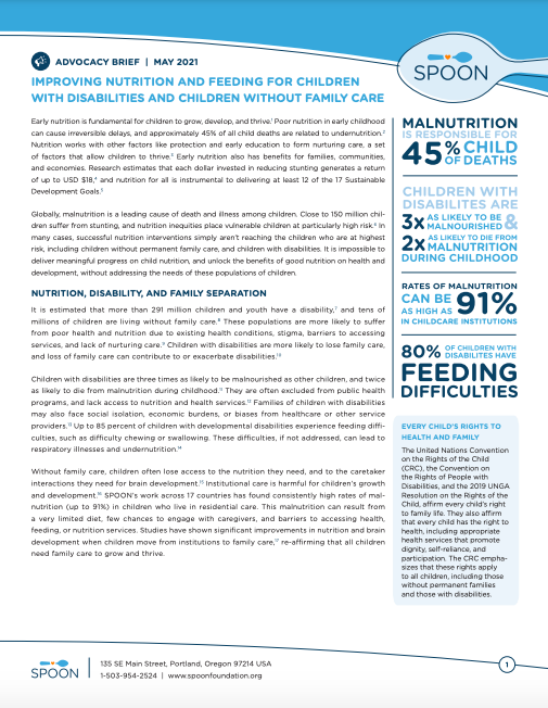 Screenshot of SPOON's advocacy brief from 2021